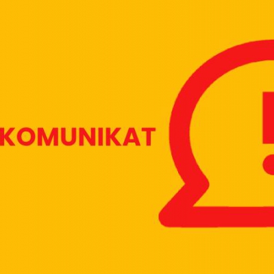 baner z napisem komunikat